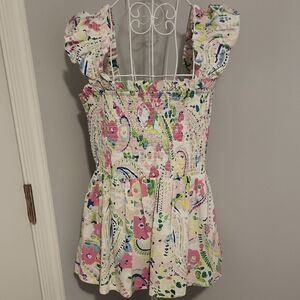 Crown & Ivy Multicolor Floral Smocked Blouse
